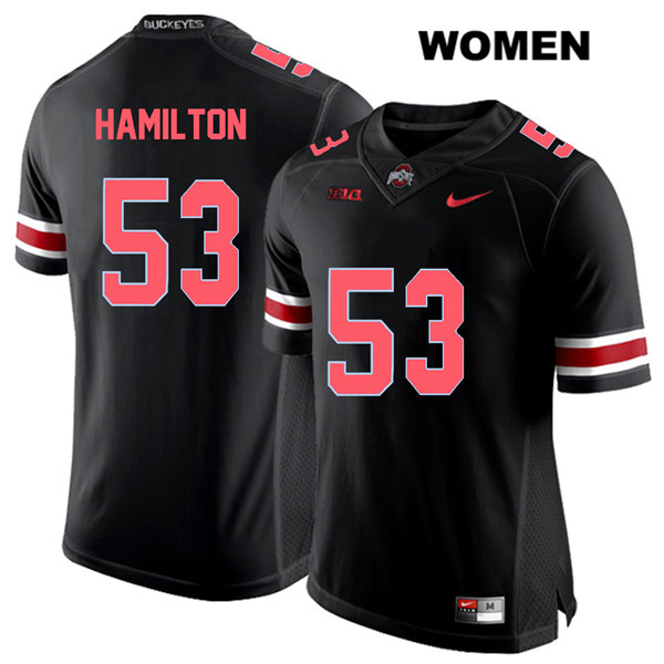 Ohio State Buckeyes Women's Davon Hamilton #53 Red Number Black Authentic Nike College NCAA Stitched Football Jersey ZZ19W00KZ